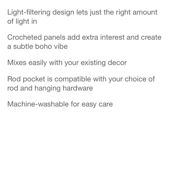 NWOT Opalhouse Light Filtering Lace Trim Curtain Panel 42” X 84” - Picture 11 of 13